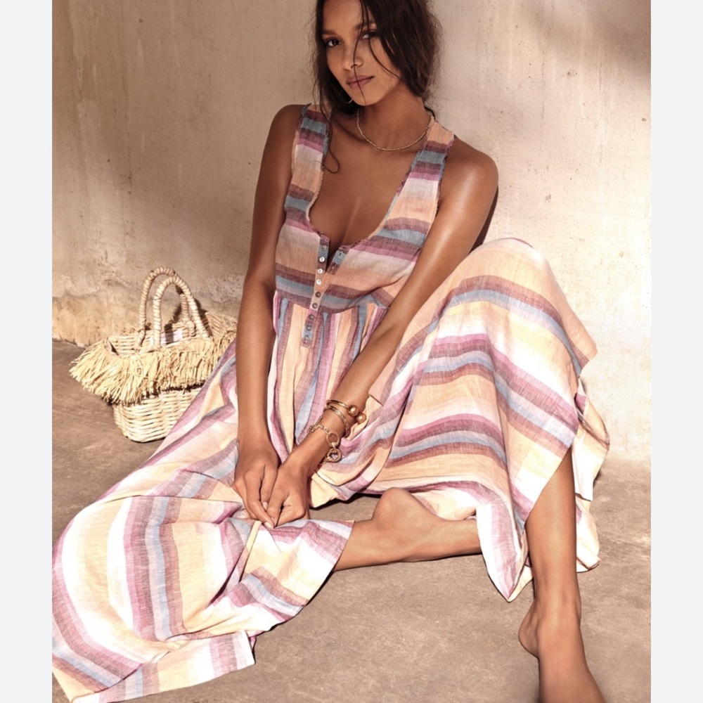 Free People Multicolor Striped jumpsuit